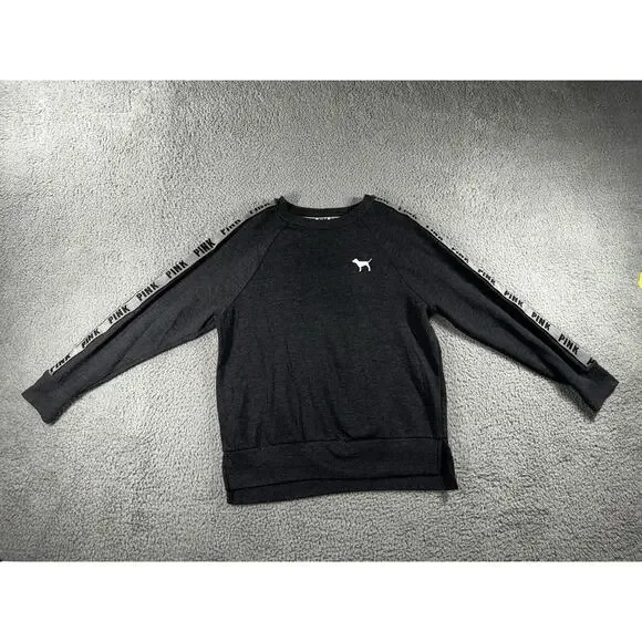 Victorias Secret Pink‎ Sweatshirt Women XS Oversized Graphic Fleece Rainbow Dog - Picture 2 of 8